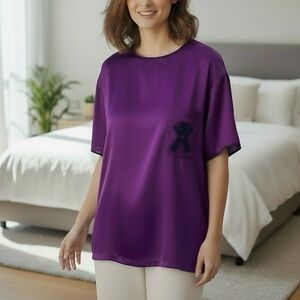 Vintage Victoria’s Secret Gold Label Nightgown Women’s Size L Purple Satin